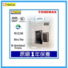 FONEMAX COOZY FMS-10F 10000mAh | 36Wh | PD22.5W Silm Polymer PowerBank 自帶線行動電源(3C認證) 黑色 